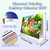 Dog 2027 DIY Paper Diamond Painting Calendar Set Special Shaped Drill Monthly Flip Tabletop Calendar Kit Handmade for Adults Beginners Gift Home Office Decor