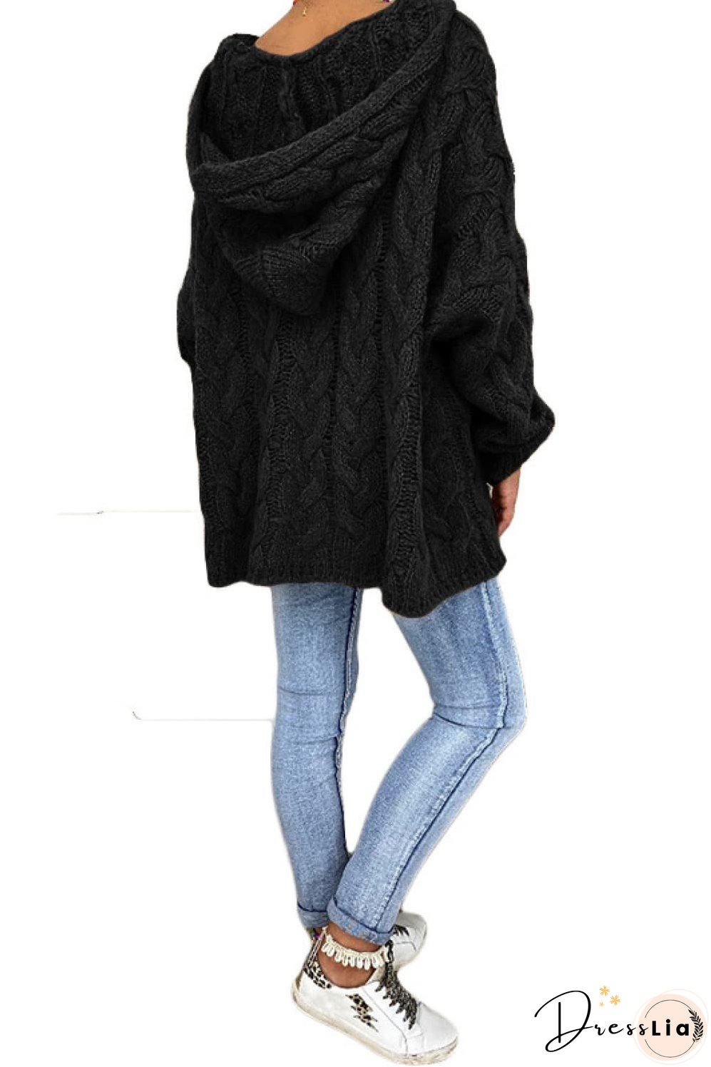 Cable-Knit Hooded Sweater