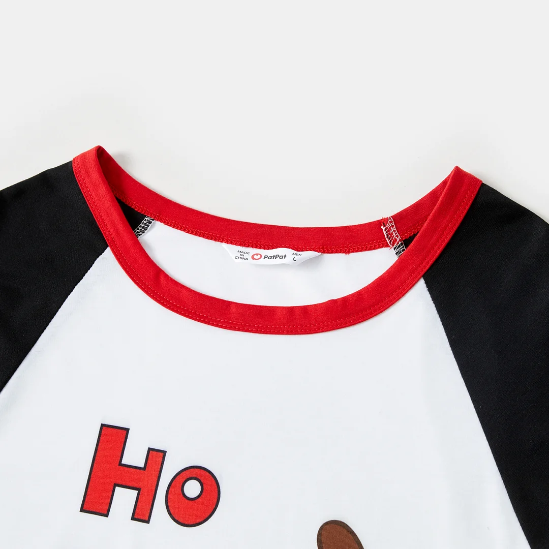PatPat Christmas Reindeer and Red Plaid Print Long-sleeve Family Matching Pajamas Set (Flame Resistant)