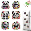 (US Local)6Pcs Acrylic 2D Flat Pandas Diamond Painting Fridge Magnet for Fridge Whiteboard
