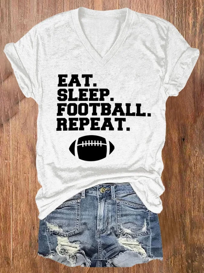 Eat Sleep Football Repeat Casual T-Shirt socialshop