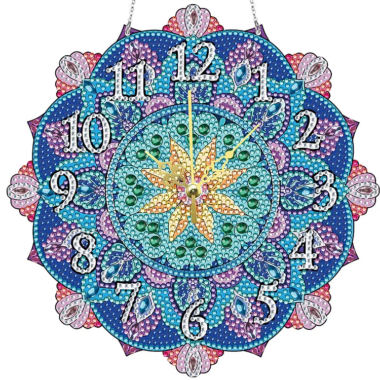 5D DIY Crystal Diamond Clock Paint by Number Kits Mandala Living Room Decoration gbfke