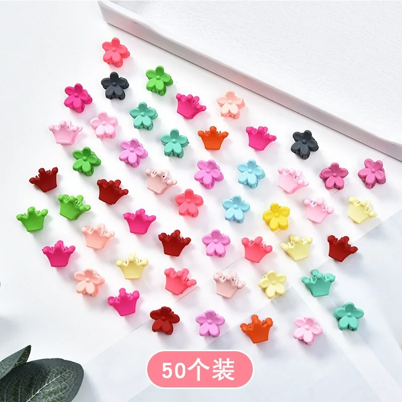 20-50 Pcs Baby Girls Small Hair Claw Cute Candy Color Flower Blossoms Jaw Clip Children Hairpin Hair Accessories New Fashion