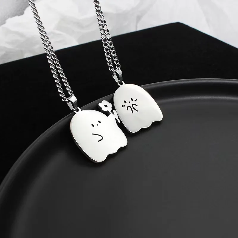 👻Early Halloween Sale 👻 Customized Matching Boos Necklace( 2 necklace in 1) 