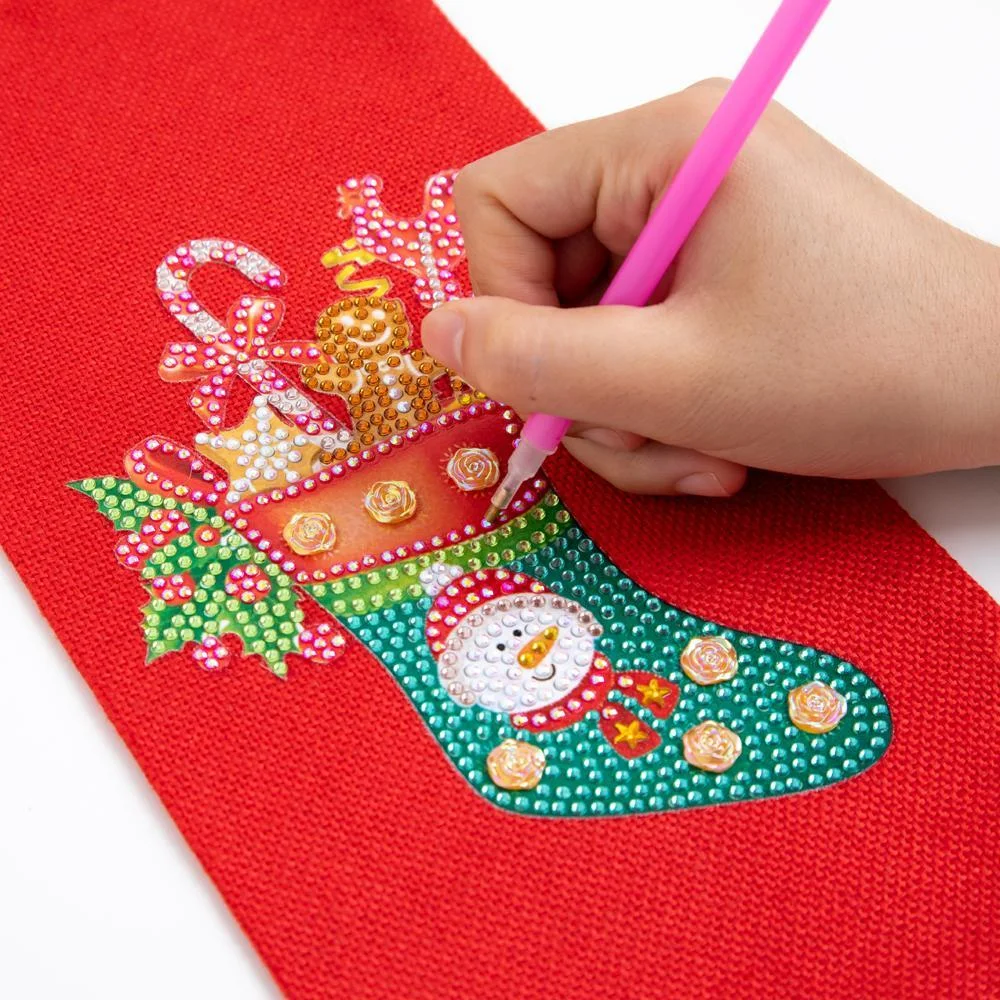 DIY Diamond Painting Xmas Wine Bottle Bag - Christmas Stocking