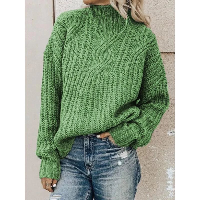 Casual Plus Size Turtleneck Sweater Pullover | EGEMISS