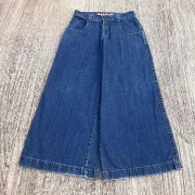 Gamistine fall outfits Y2K Jeans Harajuku Retro Elephant Graphic Baggy Jeans Blue Pants Women New Punk Rock Hip Hop Gothic Wide Leg Trousers Streetwear