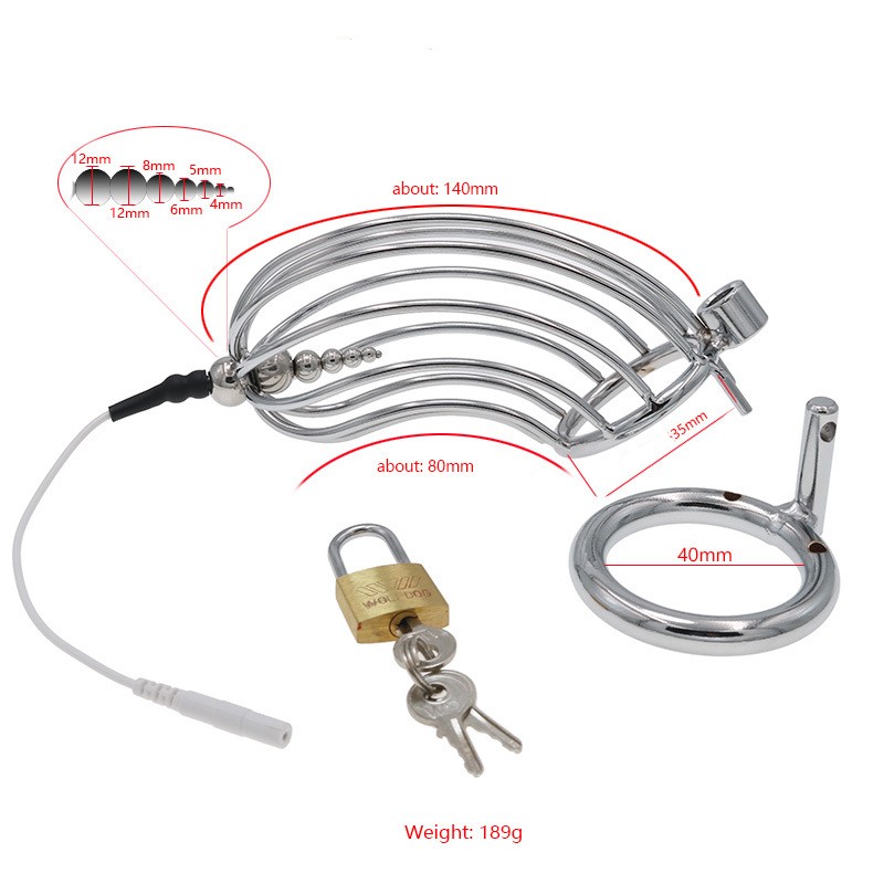Stainless Steel Electro Chastity Cage 