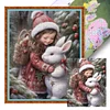 (Multi-Style) Girl Animal-11CT Stamped Cross Stitch 40*50cm/15.75*19.69in