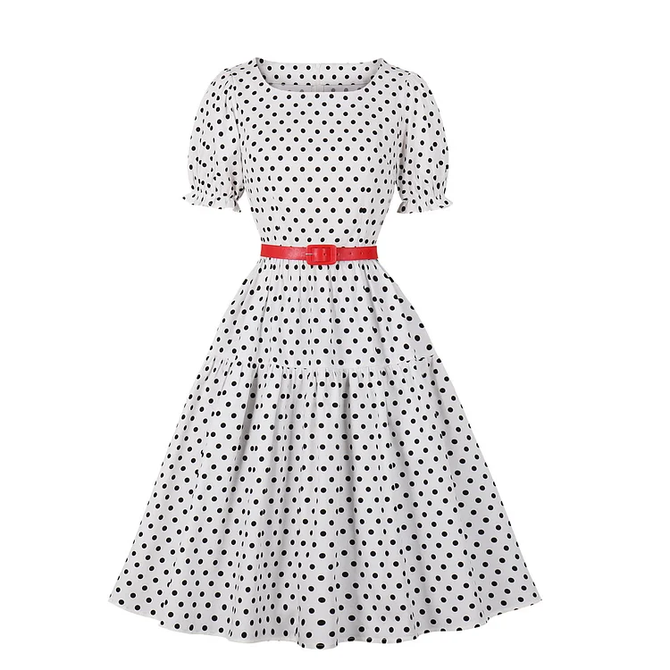 Women's Retro Polka Dot Temperament Vacation Dresses