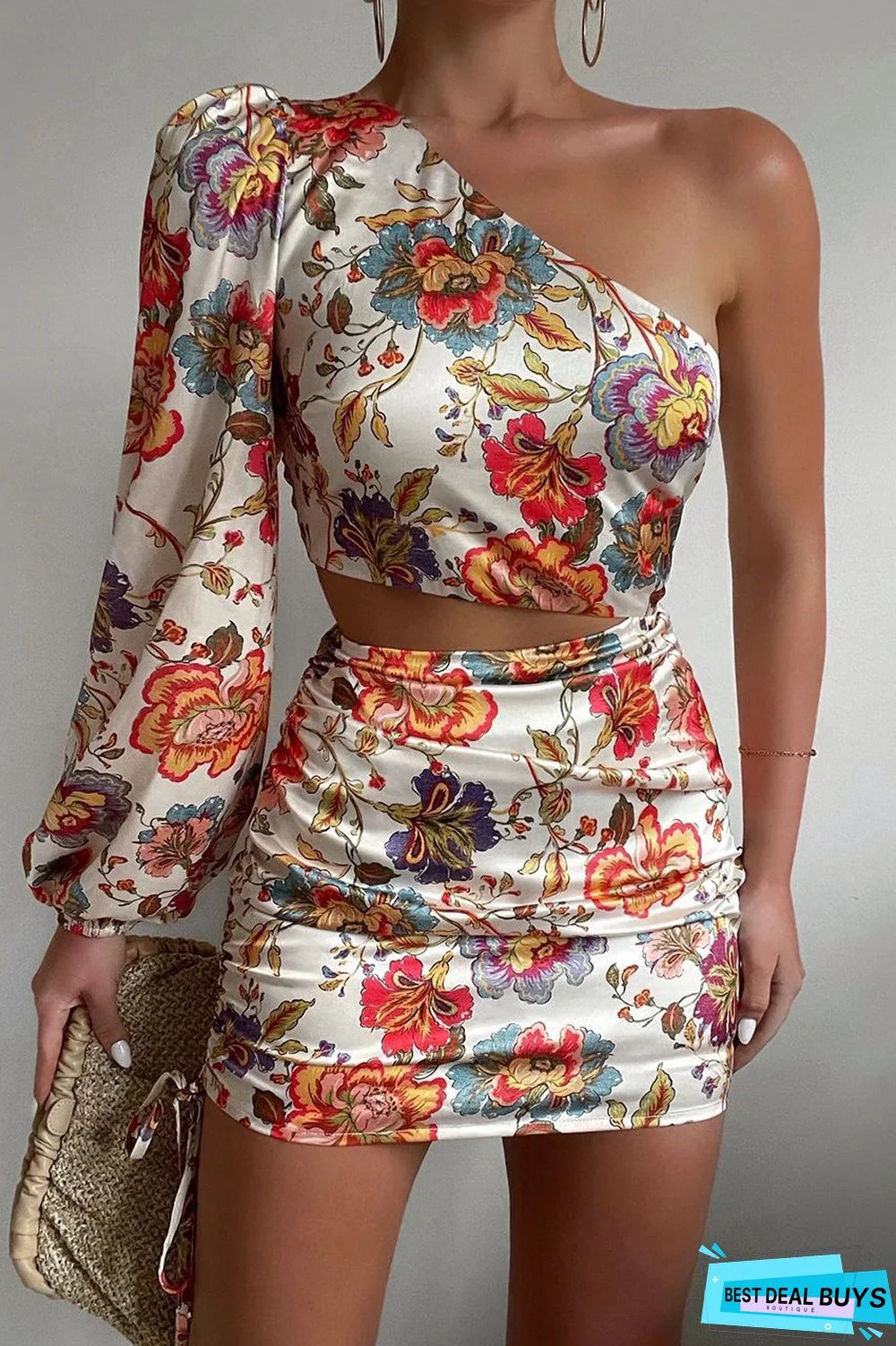 Women's Trend Diagonal Shoulder Dress