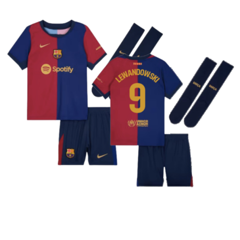 FC Barcelona Robert Lewandowski 9 Heimtrikot Kinder Mini Kit 2024-2025