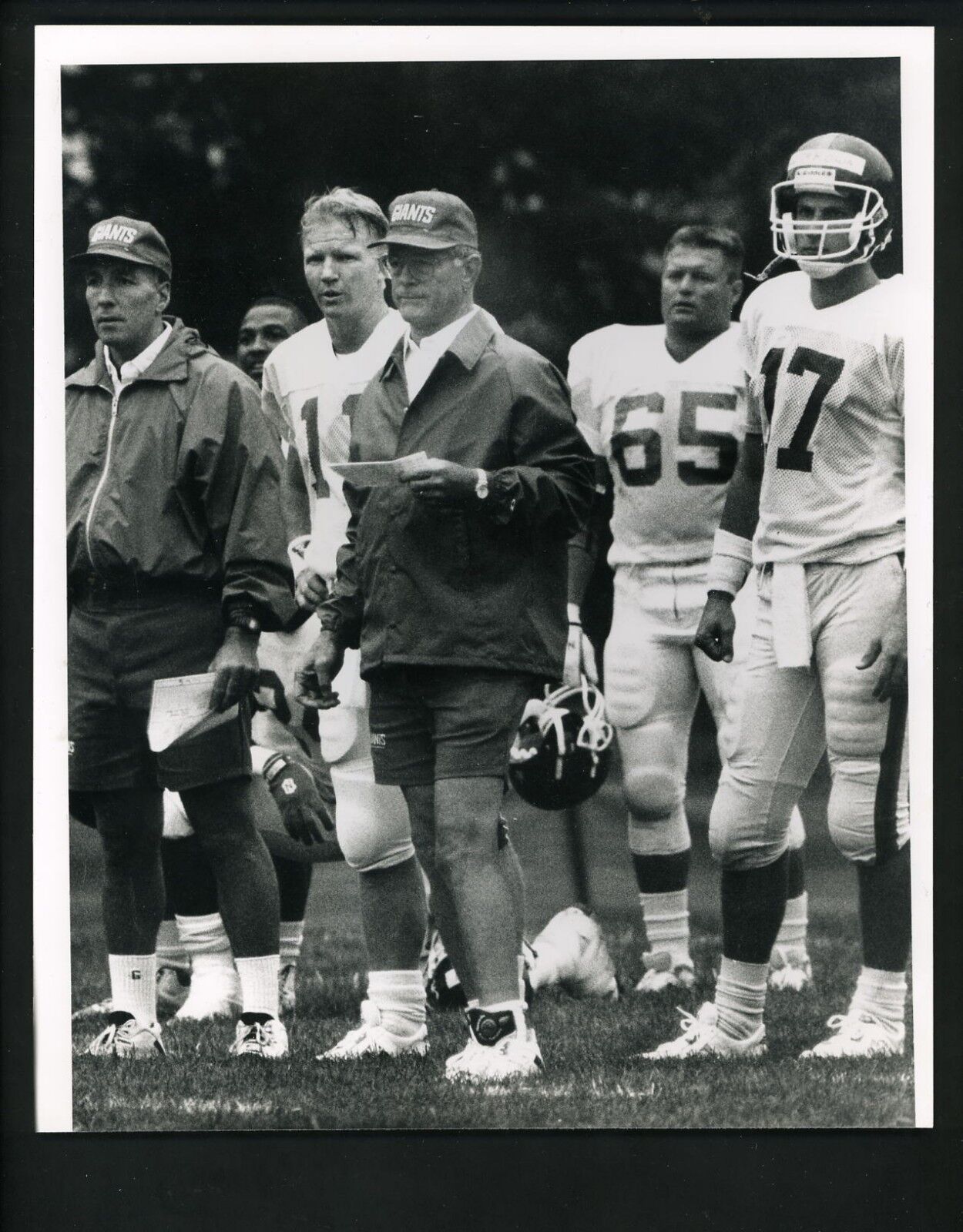 Dan Reeves Phil Simms Dave Brown 1993 Press Original Photo Poster painting by Bob Olen Giants