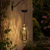 Solar Lantern Outdoor Garden Hanging Light Iron Hollow Design