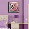 >SALE<5D DIY Partial Special Shaped Drill Diamond Painting Kit Pink Swan Decor 40x40cm