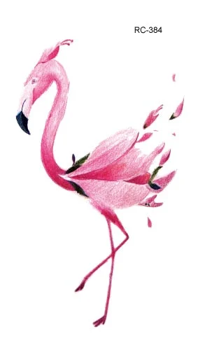 52 Kinds Watercolor Animals Fake Tattoos Temporary Cat Flamingo Wolf Whale Fox Butterfly Waterproof Tatto Stickers Small Size