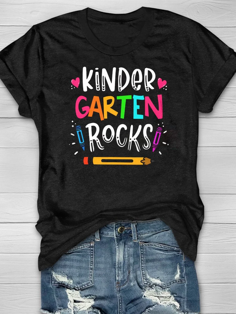Kindergarten Rocks Print T-Shirt