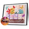 Diamond Painting-DIY Crystal Rhinestone Text and flowers Drawing