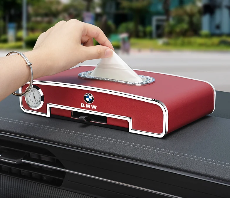 Car Clock Tissue Box with Holder