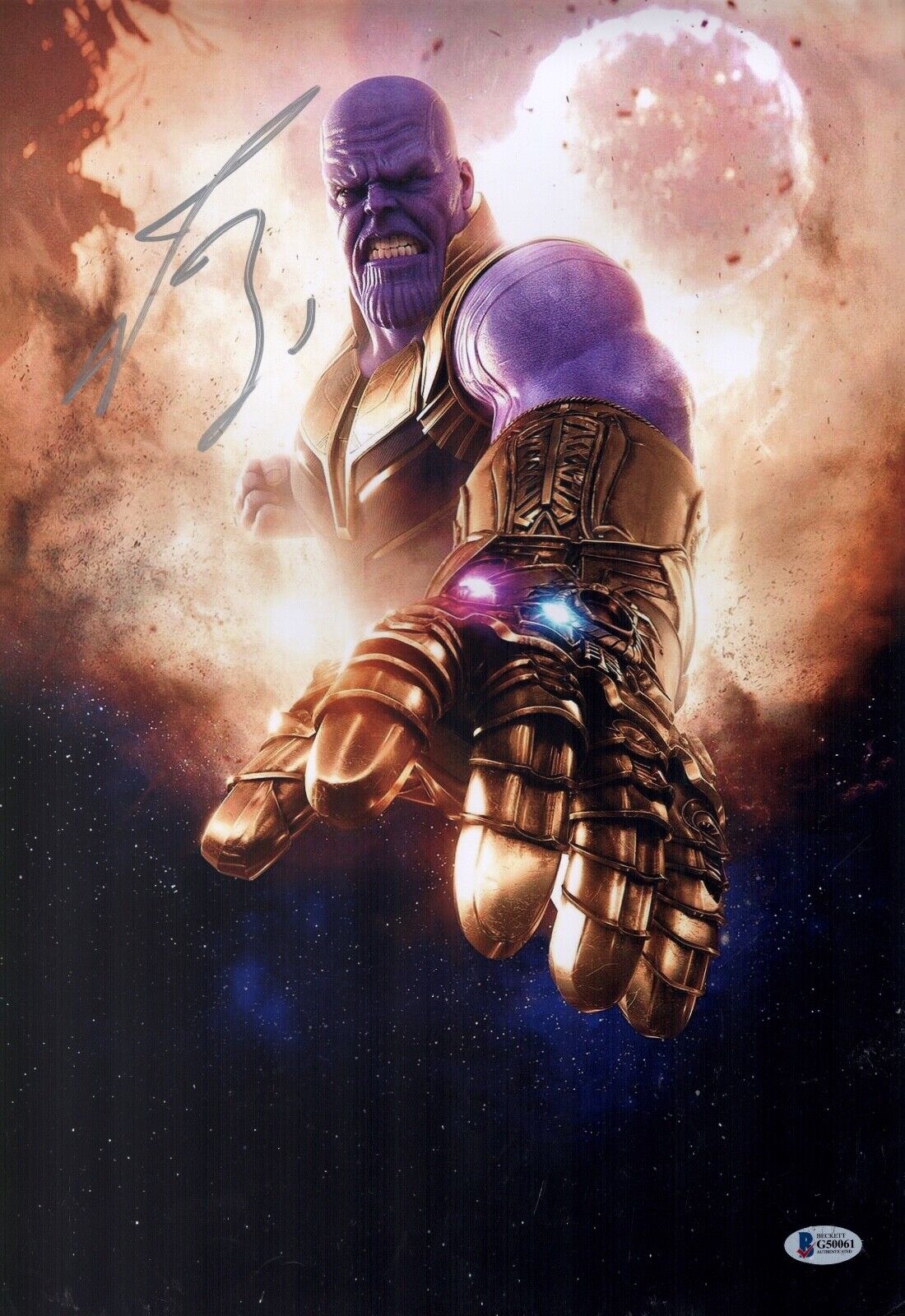 JOSH BROLIN Signed THANOS Avengers End Game 12x18 Photo Poster painting Autograph BAS COA