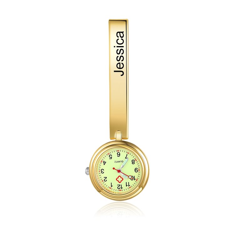 Reloj de bolsillo Esfera luminosa Enfermera 1 Nombre personalizado reloj de bolsillo