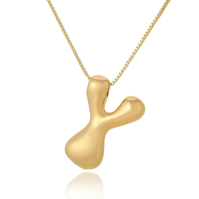 Copper Letter Pendant Necklace