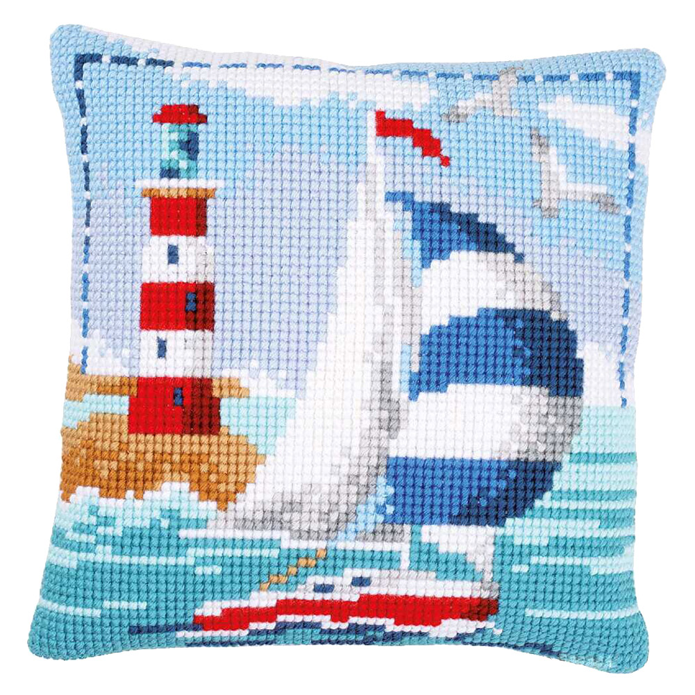 

Lighthouse - 11CT Stamped Cross Stitch Pillowcase - 40*40CM, 501 Original