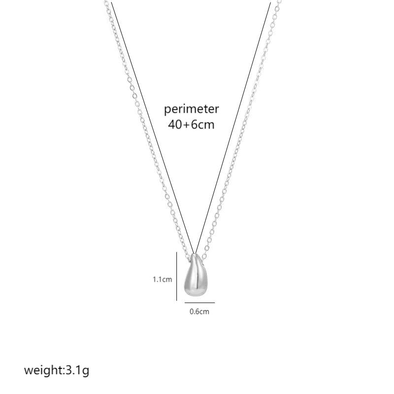 304 Stainless Steel 18K Gold Plated Vintage Style Plating Water Droplets Pendant Necklace