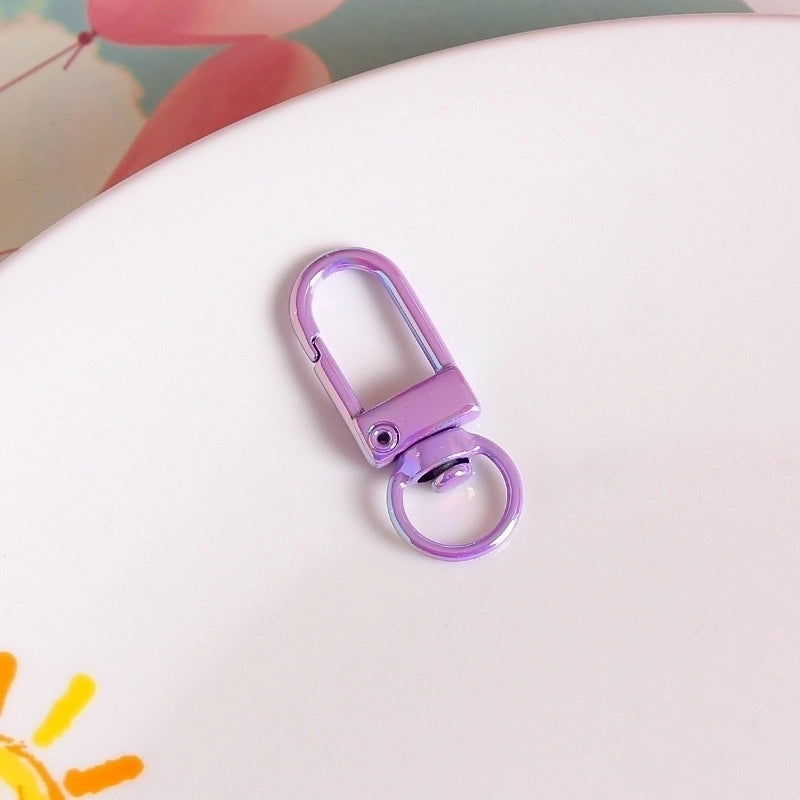 UV Colorful Metal Door Buckle Buckle Schoolbag Hanging Keychain DIY Handmade Jewelry Accessories Beaded Mobile Phone Chain Material