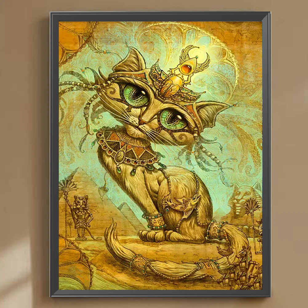 Diamond Painting - Full Round Drill - Egyptian Cat(Canvas|30*40cm)