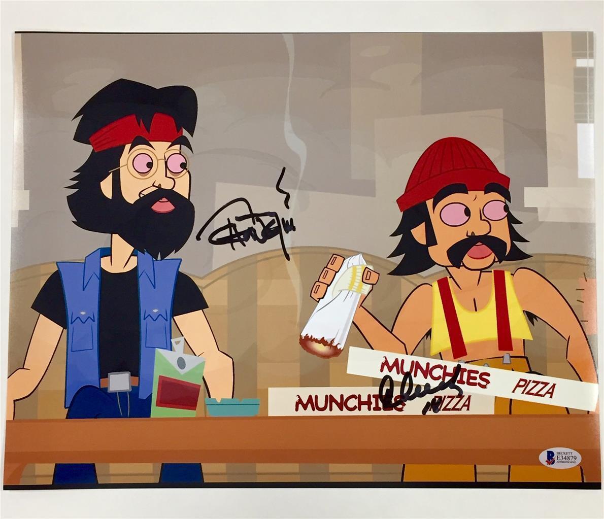 CHEECH & CHONG's ANIMATED MOVIE Autograph Signed 11x14 Photo Poster painting B ~ Beckett BAS COA