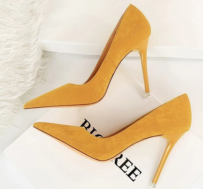 Vstacam Shoes Suede Women Pumps 2023 New High Heels Fashion  Party Shoes Stiletto Ladies Shoes Women Heels Plus Size 42 43