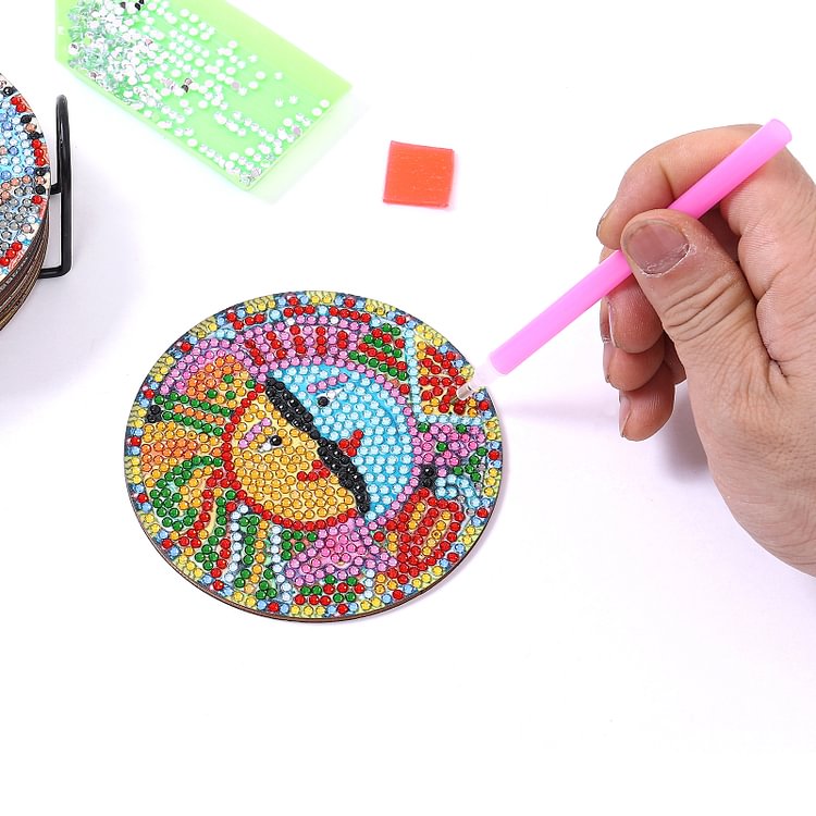 DIY Sun Diamond Painting Coasters