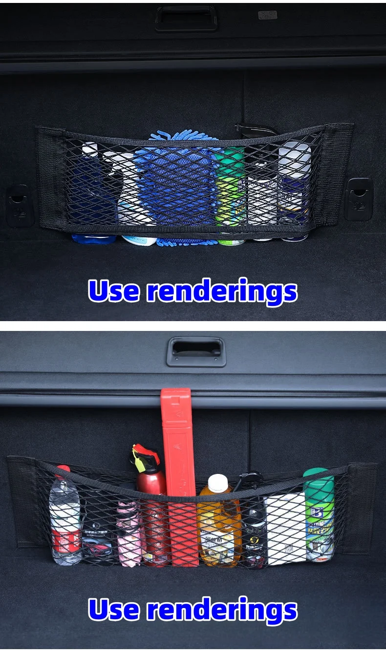 Car trunk storage elastic mesh bag