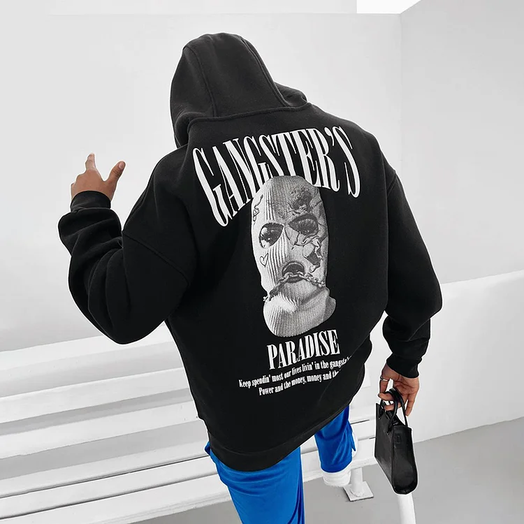Fun Head Letter Print  Loose Hoodie