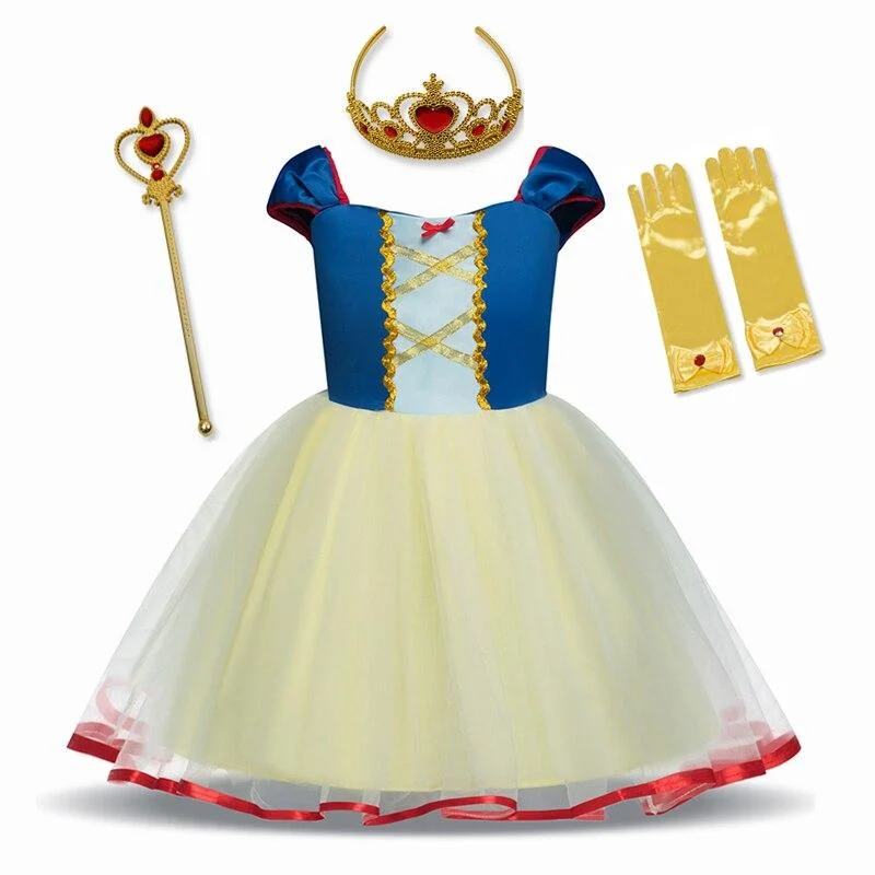 12M-5Y Baby Girls Dress Cartoon Snow Costume Kids Cosplay Party Clothing Princess Toddler Girl Dresses Vestido
