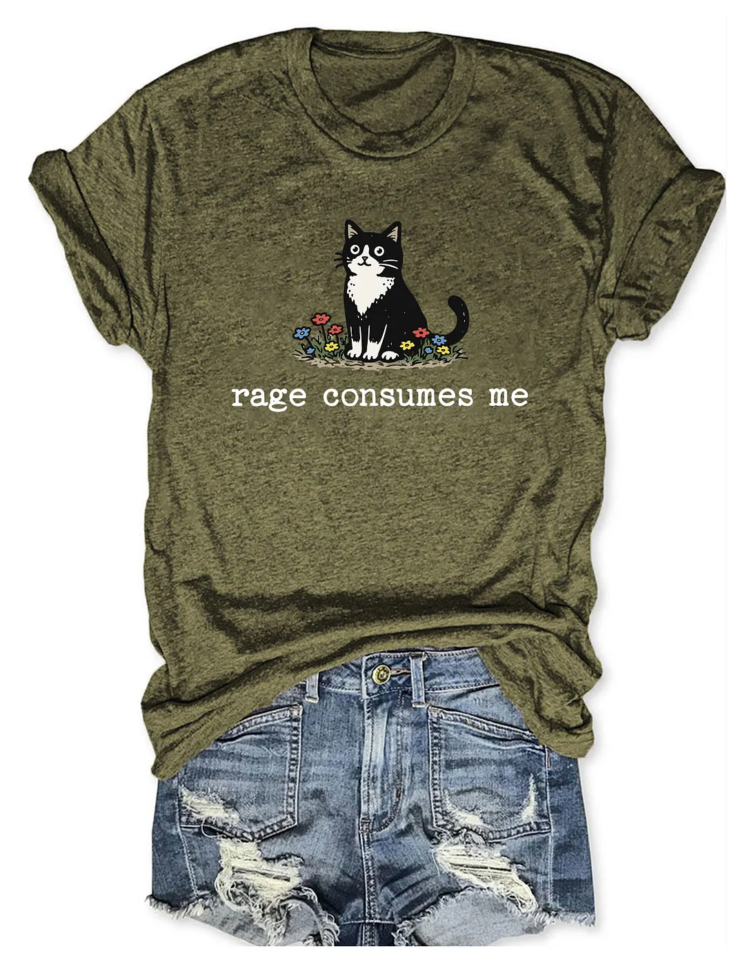 Rage Consumes Me Funny Cat T-shirt