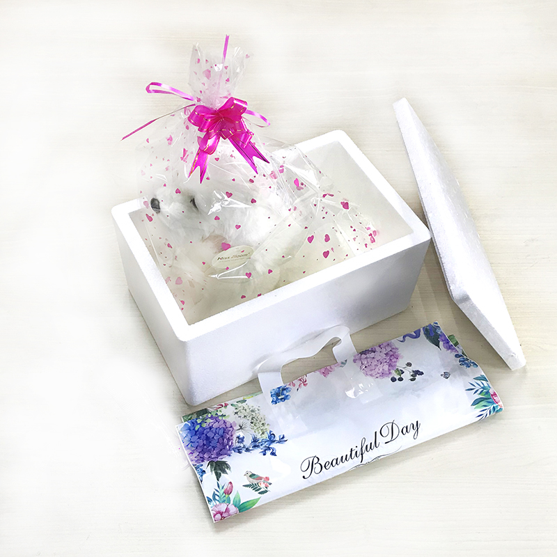 Tegooe Realistic White Fluffy Puppy Stuffed Animal Doll - Simulation Pet Plush Toy