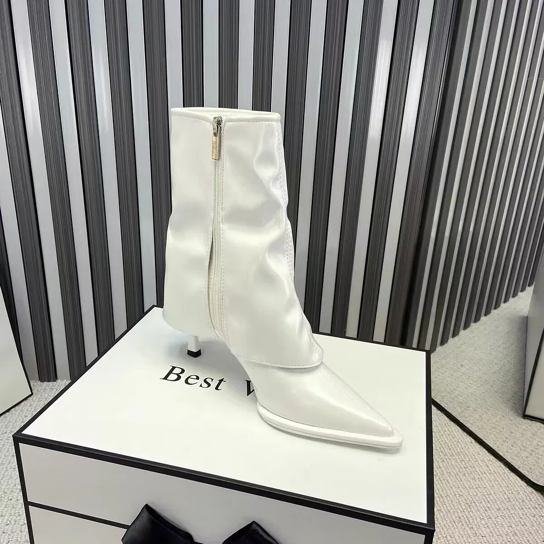 Wongn Wongn Boots Women's 2023 Autumn And Winter New Thin Heel High Heel Boots Pointed Middle Tube Side Zipper Women's Boots