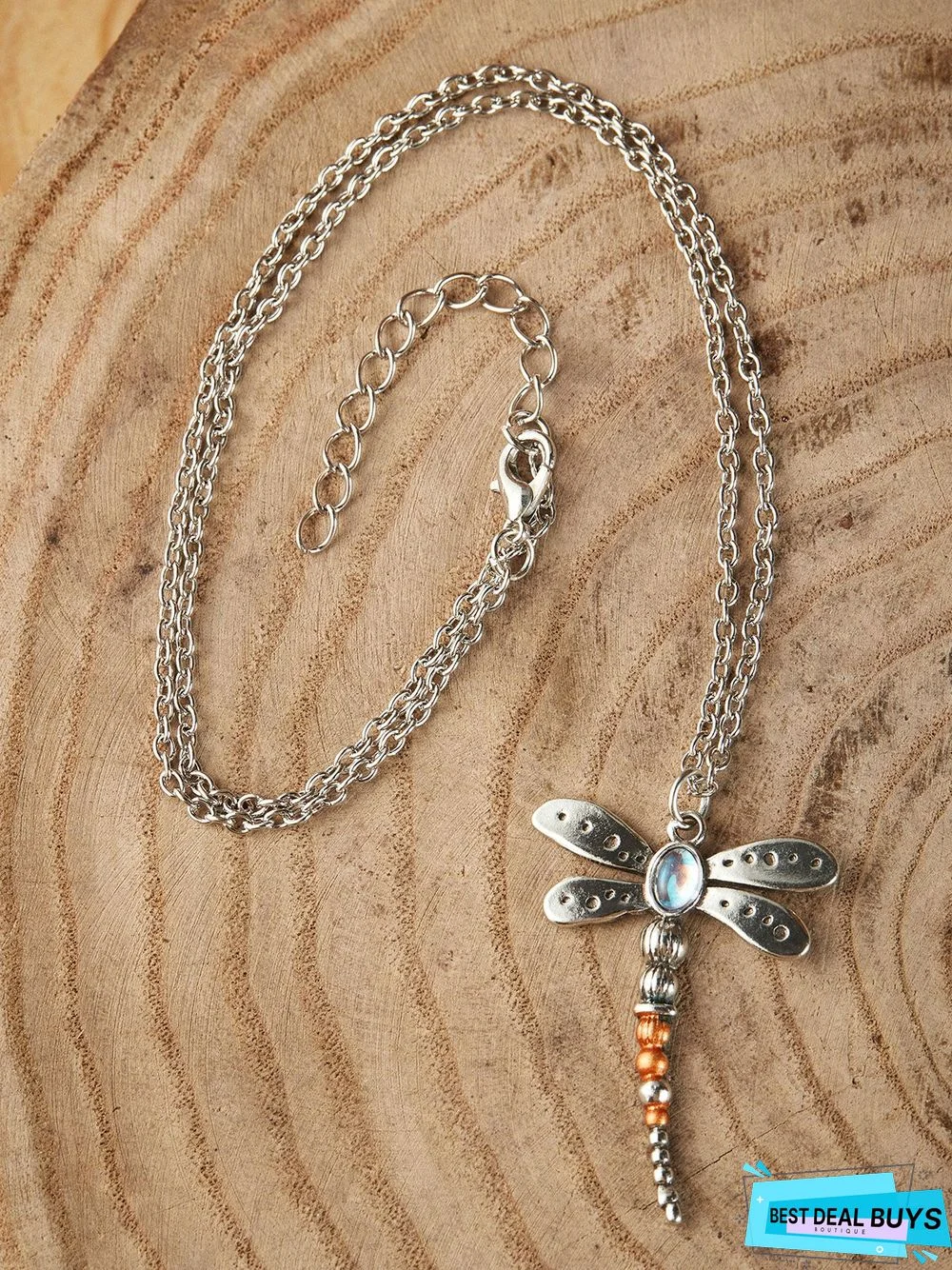 Ethnic Vintage Silver Dragonfly Turquoise Long Necklace Sweater Chain Jewelry