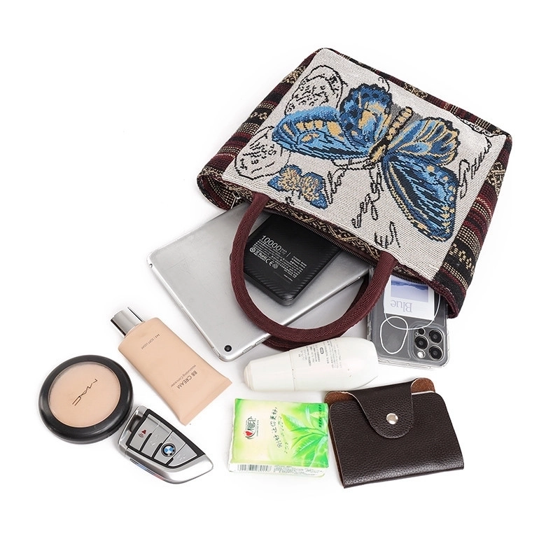 Women’s Vintage Style Butterfly Polyester Shopping Bags