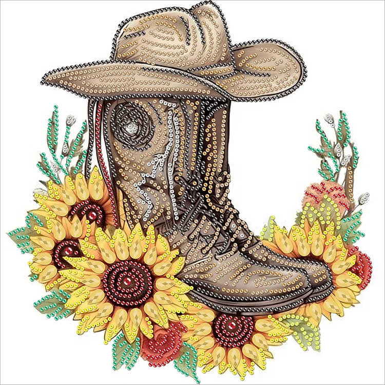 Boots And Cowboy Hat 30*30CM(Canvas) Special Shape Drill Diamond Painting gbfke