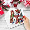 (US Only)6PCS DIY Xmas Snowman Diamond Art Greeting Cards Congratulations Cards & Gifts