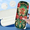 (US Local)Rose Pattern DIY Diamond Pencil Case Pens Brushes Accessories Travel Pencil Box