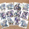 12Pcs Lavender Gnome DIY Diamond Painting Greeting Cards for Adult Holiday Gifts