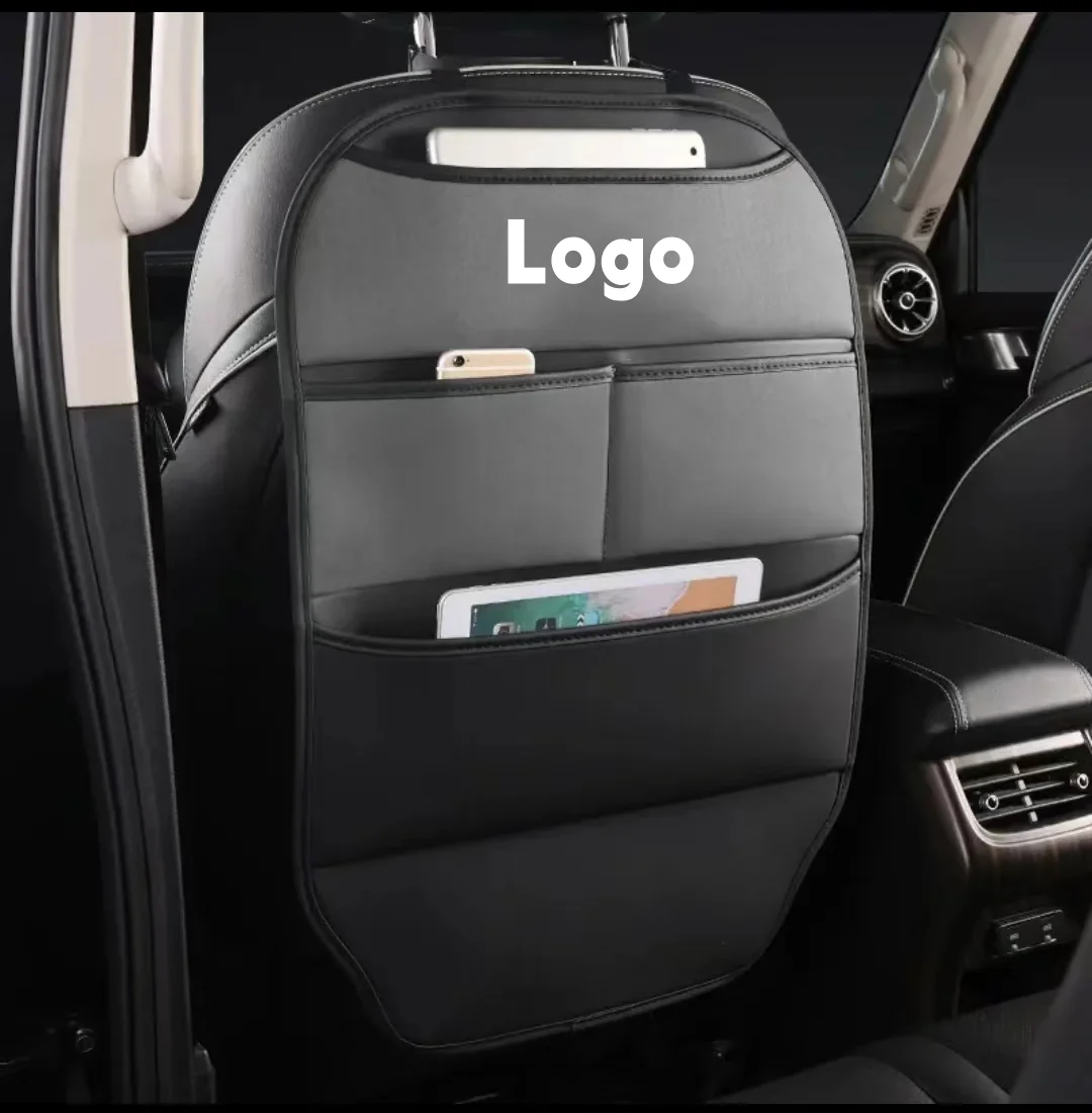 Car seat back multifunctional anti-kick storage bag