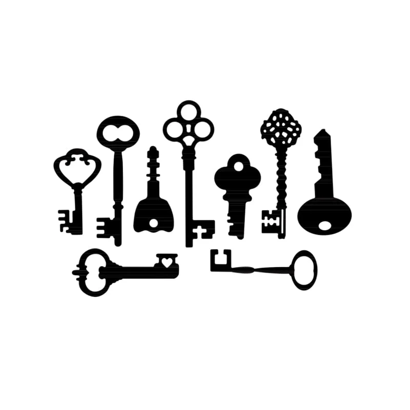 9pcs Metal cutting die cut mold different forms of keys for card making scrapbooking paper photo album craft template mold 2021