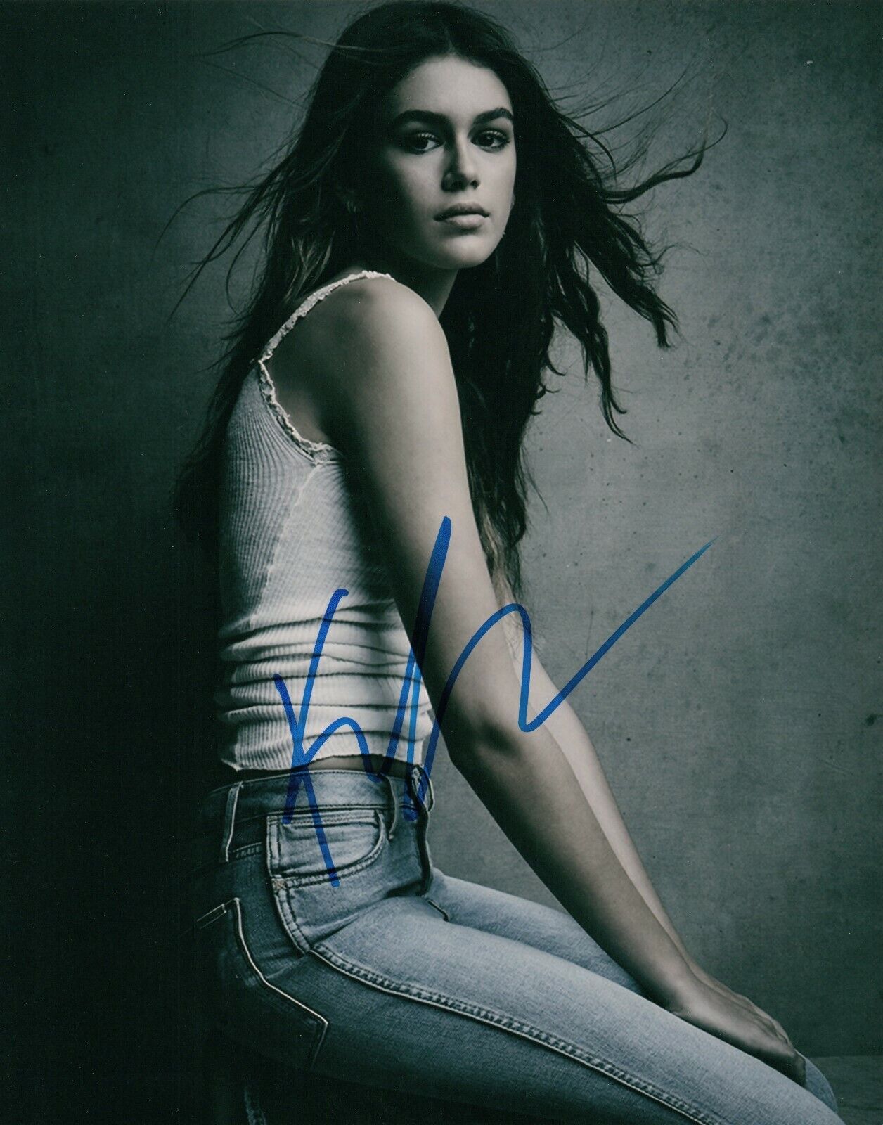 Kaia Gerber IMG Super Hot Model Signed 8x10 Photo Poster painting COA Cindy Crawford Daughter 15