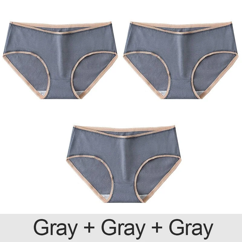 3PCS/Set Cotton Panties Patchwork Women Panties Sexy Lingerie Female Underwear Underpants Woman Panties Briefs Intimate Pantys