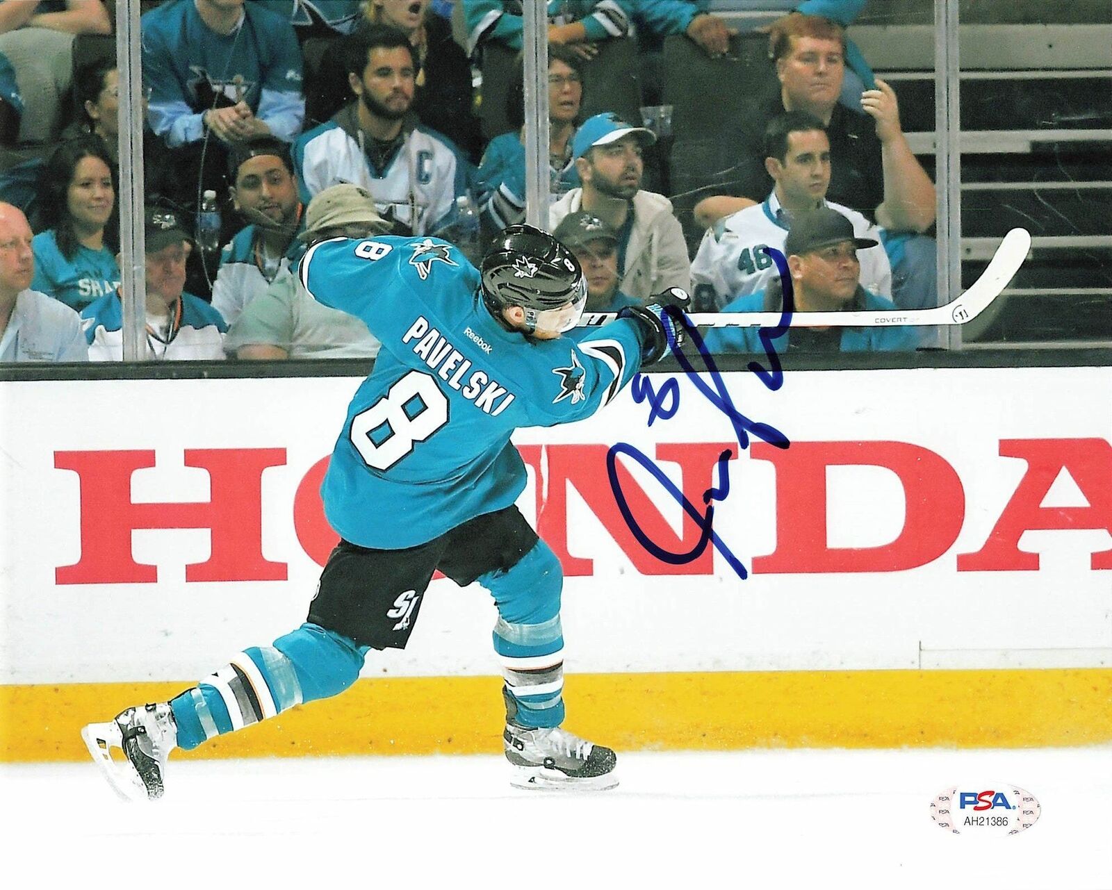 Joe Pavelski signed 8x10 Photo Poster painting PSA/DNA San Jose Sharks Autographed